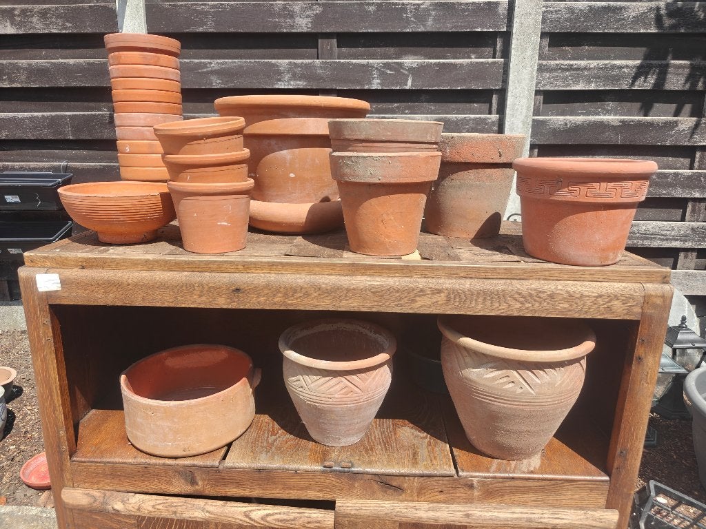 terra cotta bloempotten, Ophalen, Gebruikt, Aardewerk, Tuin