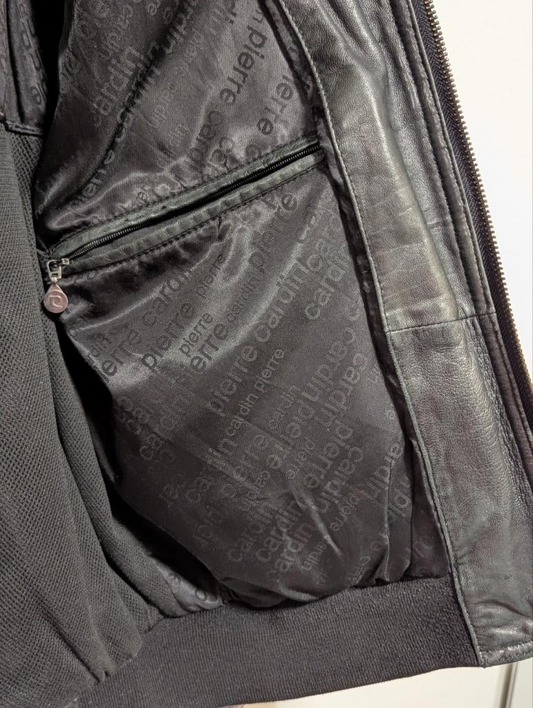 Manteau en vrai cuire - Pierre Cardin - Taille 52 (L), Pierre Cardin, Taille 52/54 (L), Brun, Enlèvement