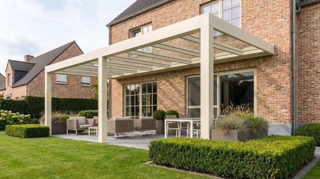 overkapping pergola schuifglas schuifpui carport gratis spot, Tuin en Terras, Overkappingen, Ophalen, Carport