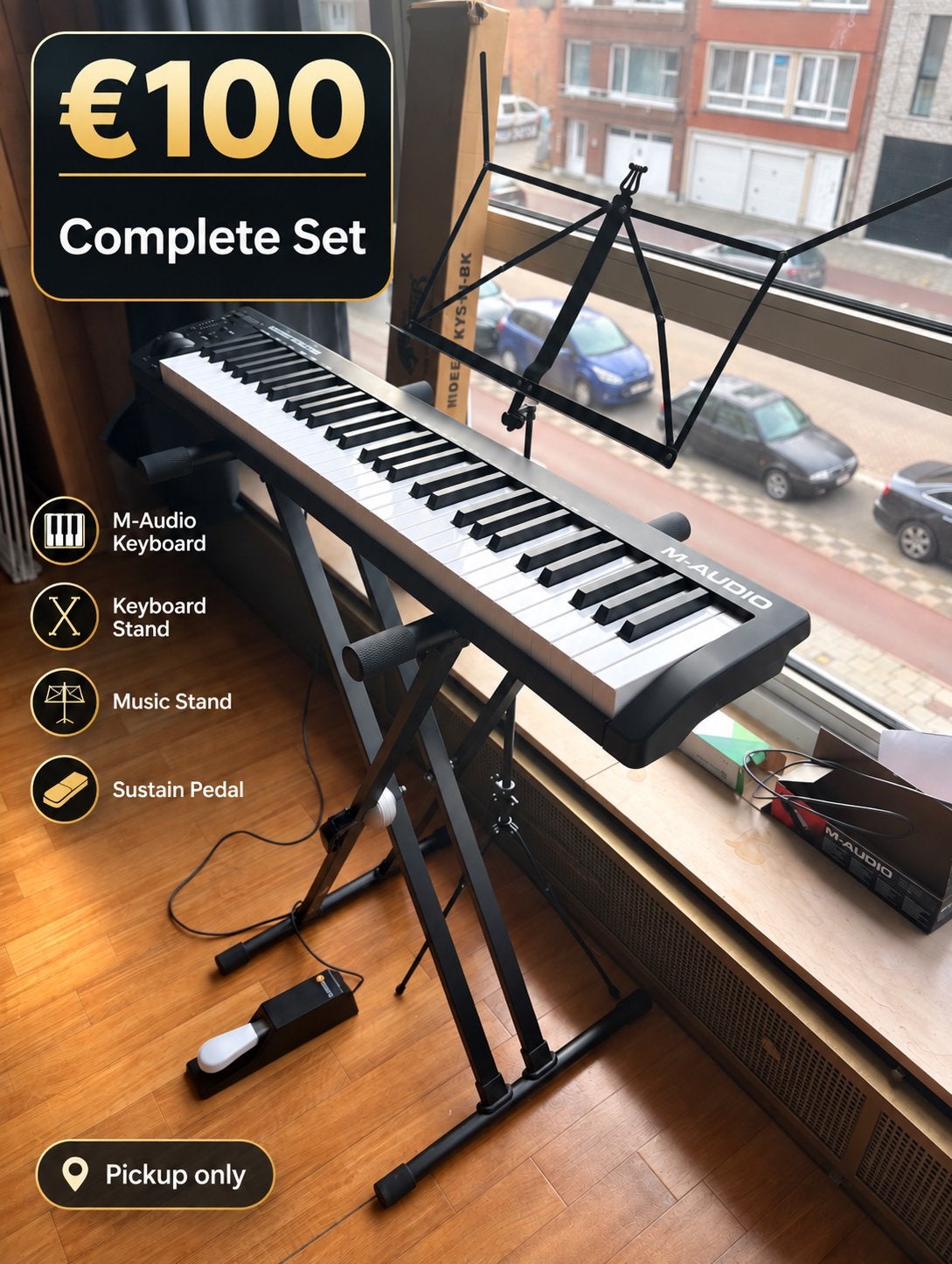 M-Audio Keystation 61 MK3 complete set – €100 vast, Musique & Instruments, Enlèvement, Comme neuf