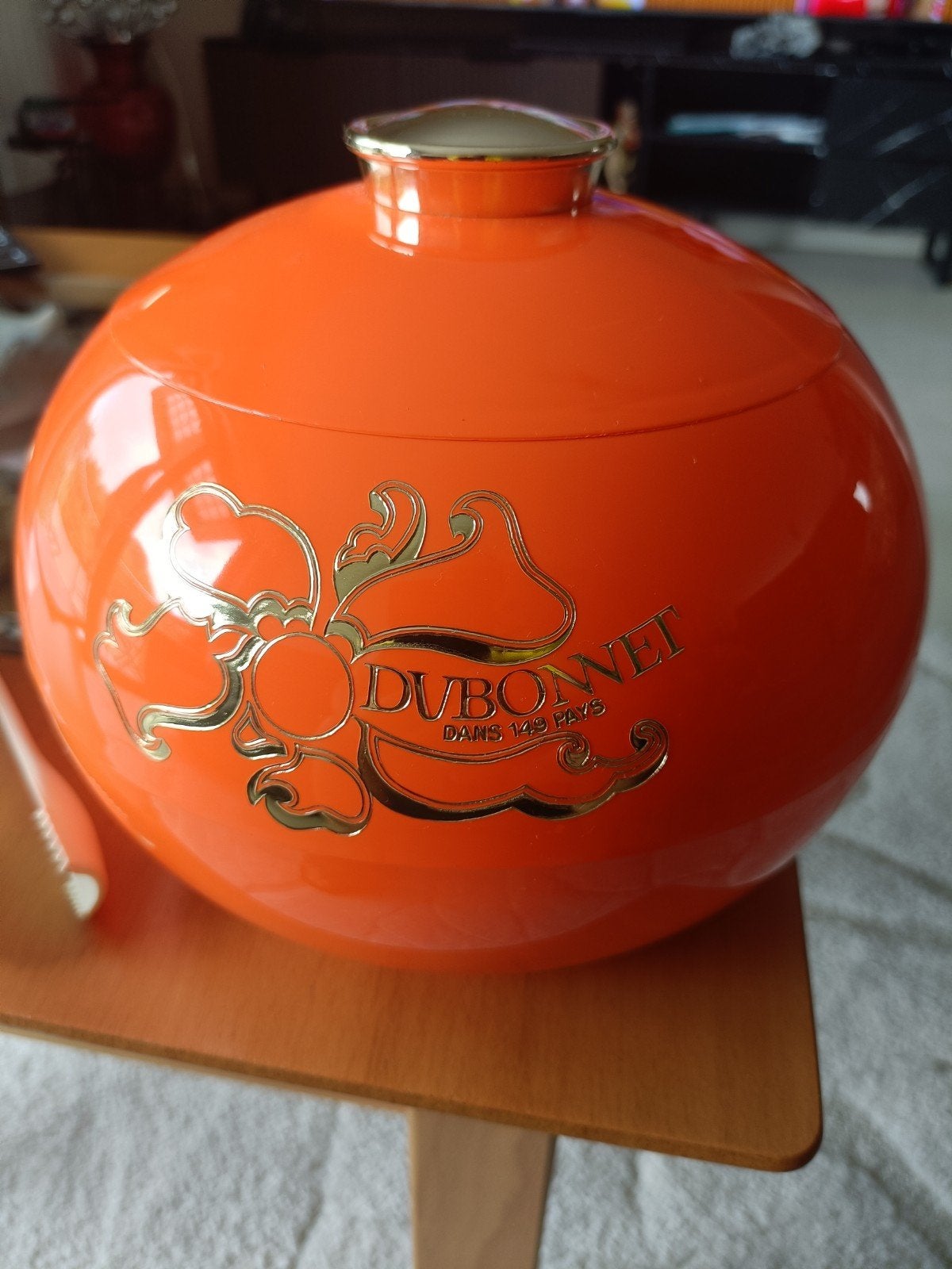 Seau à glaçons vintage Dubonnet orange / Pomme à glaçons 70s, Enlèvement ou Envoi
