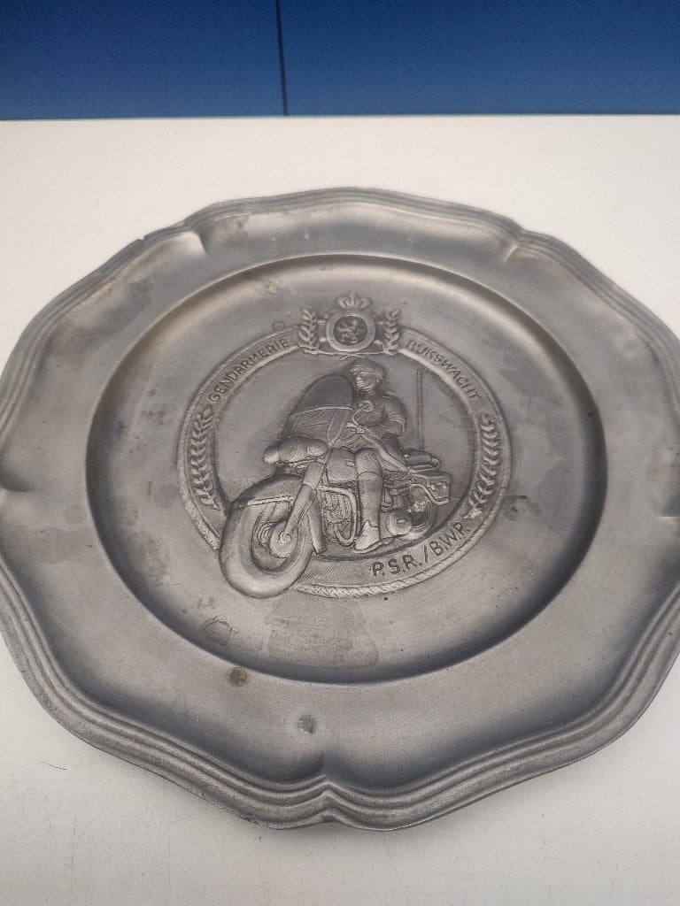 Tinnen bord Wegpolitie Rijkswacht/Gendarmerie, Verzamelen, Verzenden, Rijkswacht