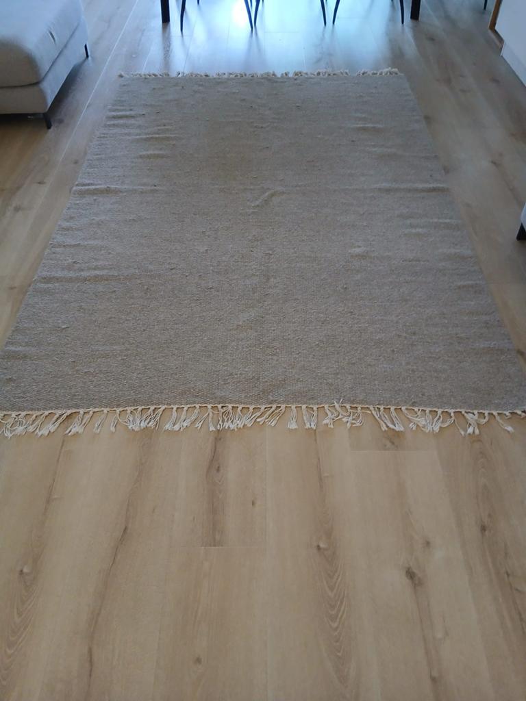 Tapijt wol 160/230cm, Huis en Inrichting, Stoffering | Vloerbedekking, Ophalen, Zo goed als nieuw, Crème, Tapijt
