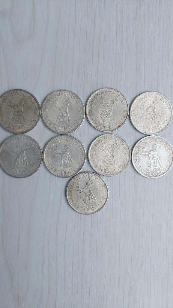9x 1941 Romania 500 Lei Silver Coin Rplica- Stefan, Ophalen of Verzenden