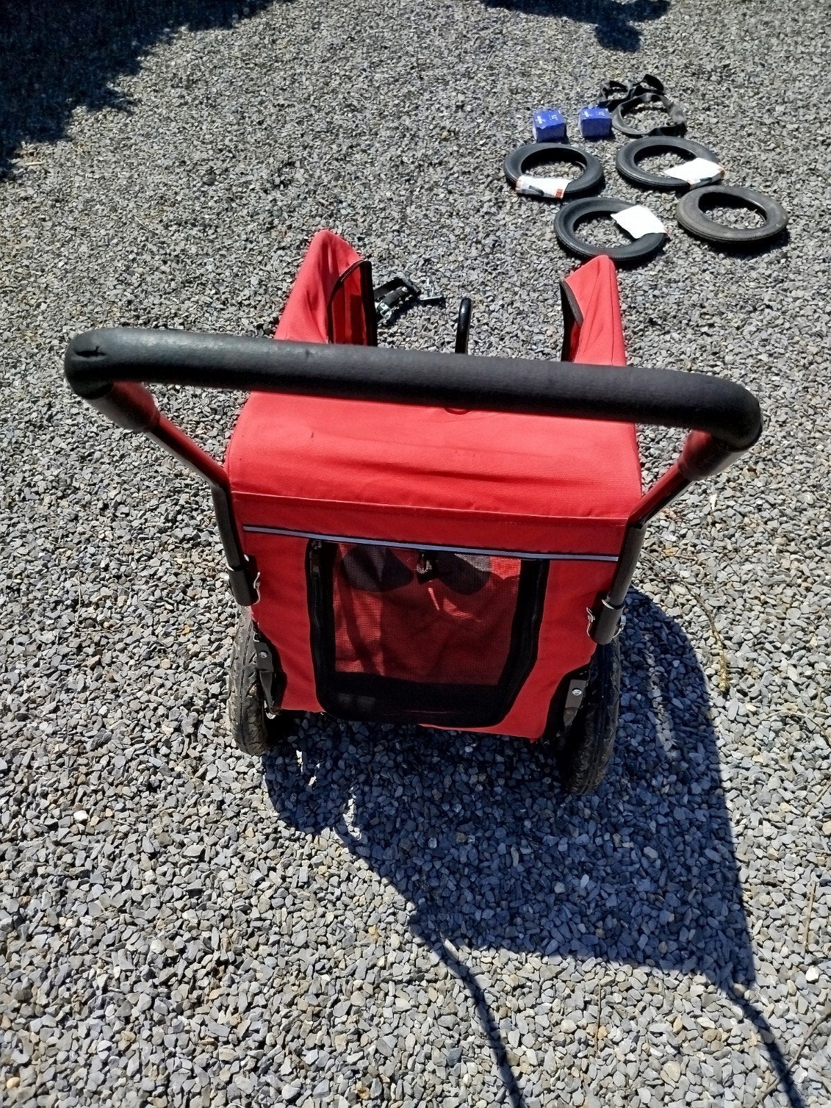 Remorque pour vélo et promenade pour chiens, Enlèvement