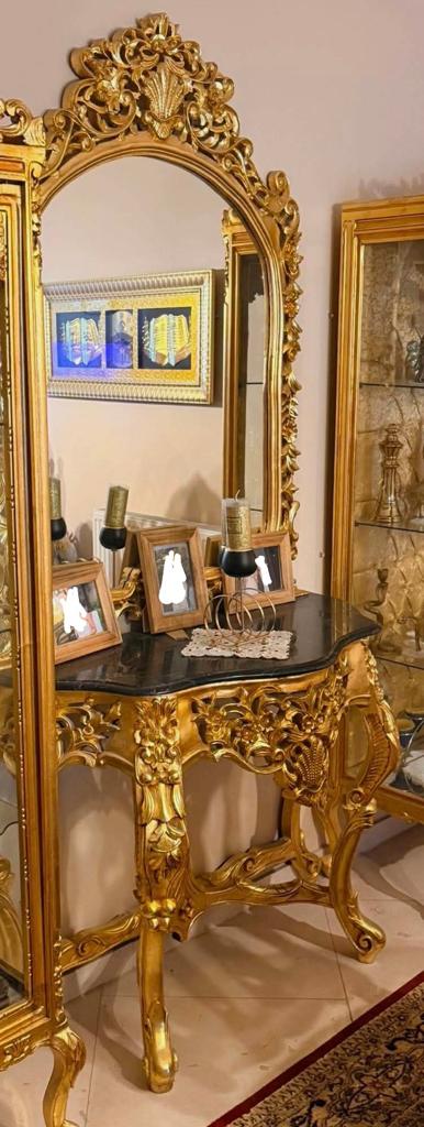 Miroir avec console baroque, Antiquités & Art, Enlèvement ou Envoi