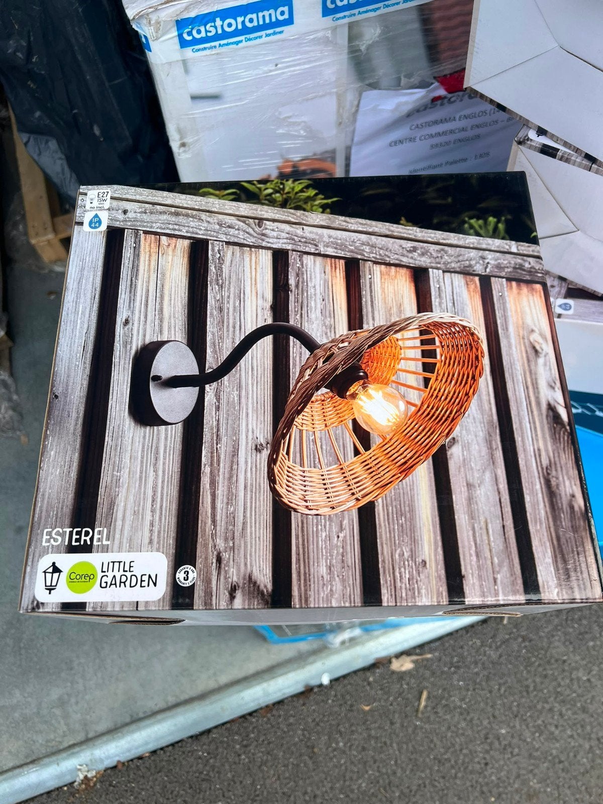Wandlamp van metaal en natuurlijk rotan van Esterel - Nieuw, Tuin en Terras, Ophalen