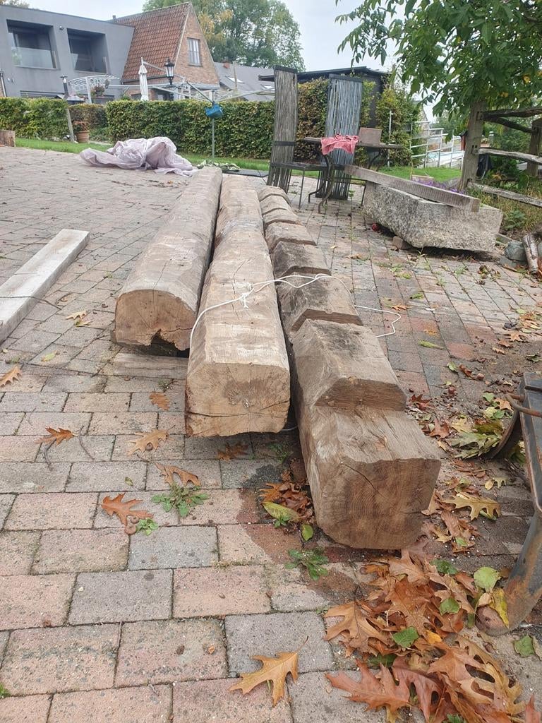 Houten eiken balken rustiek, Doe-het-zelf en Bouw, Ophalen, Eiken