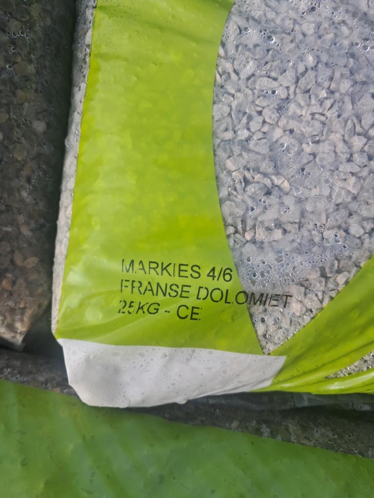 Steentjes markies 4/6 franse dolomiet, Tuin en Terras, Grind, Keien en Split, Ophalen, Dolomiet