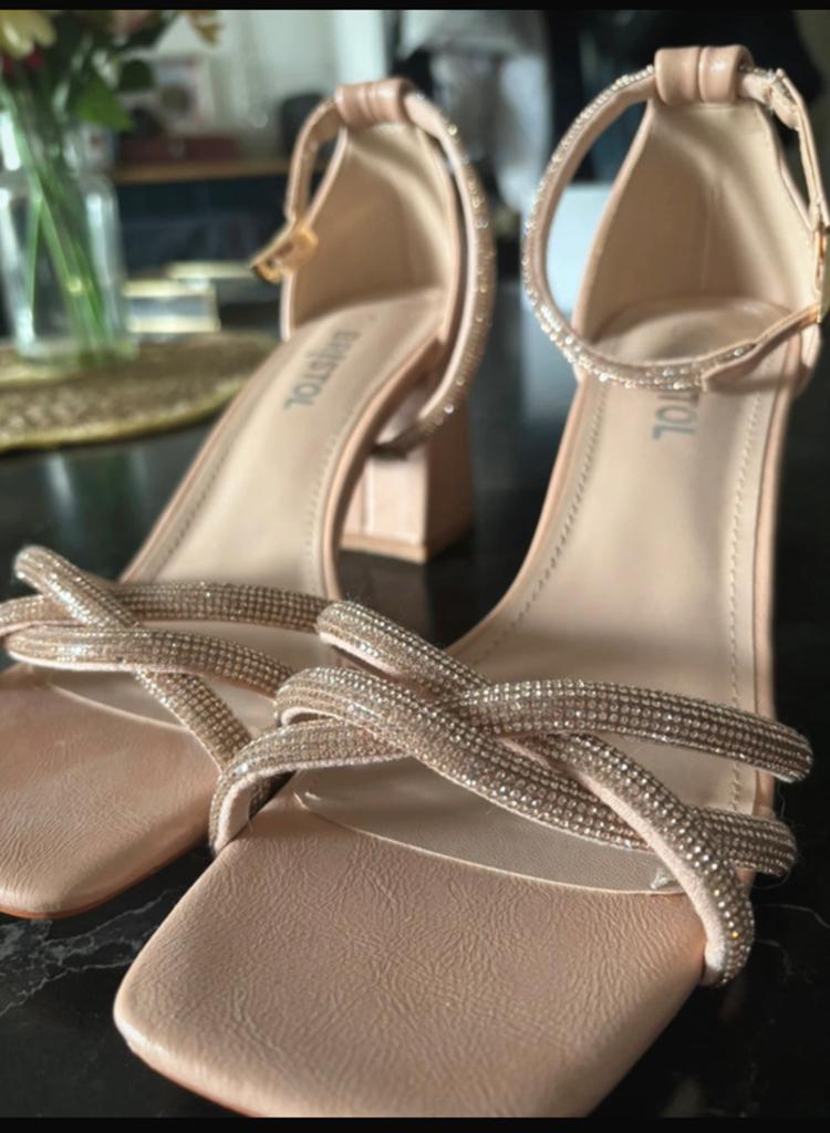 Sandalen met hak, Ophalen, Schoenen met lage hakken, Nieuw, Roze