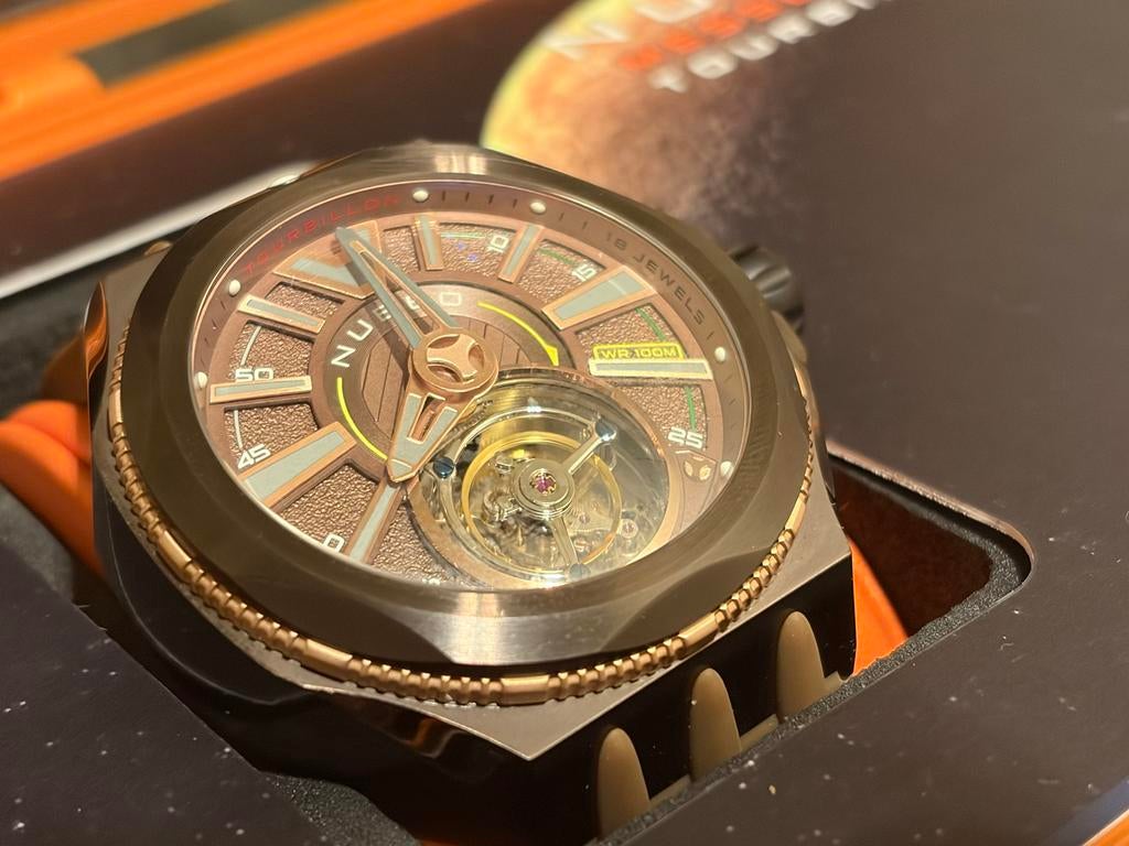 Nubeo Messenger Tourbillon, Handtassen en Accessoires, Horloges | Heren, Zo goed als nieuw, Ophalen