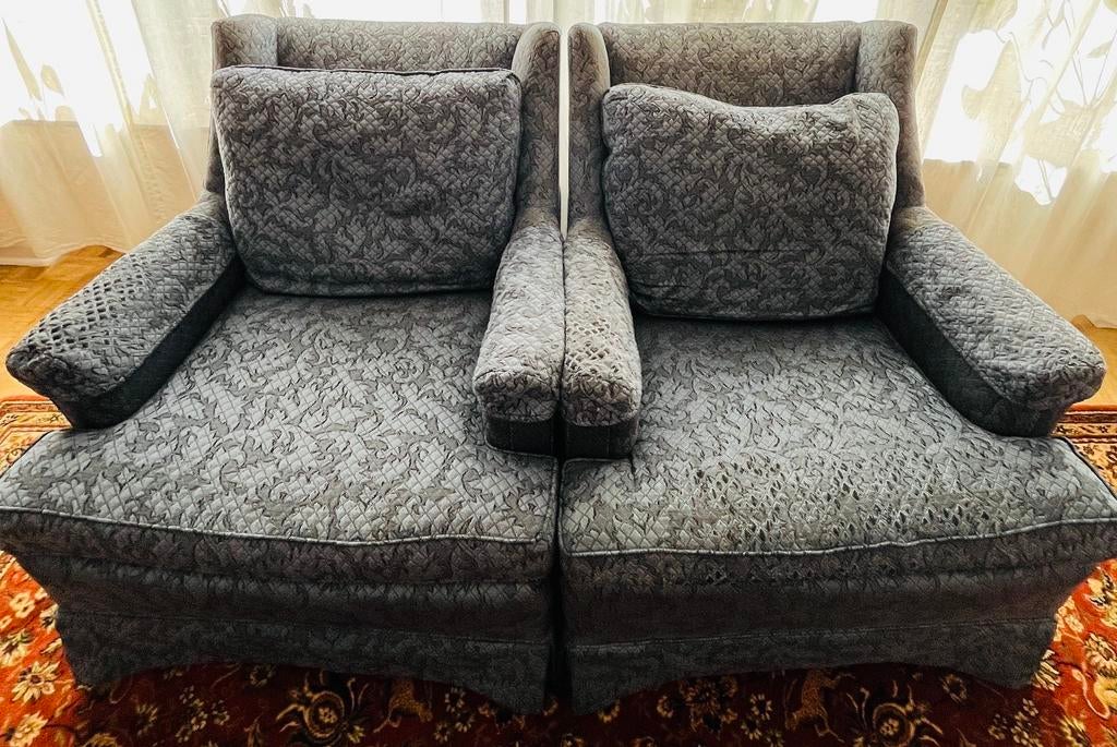Paire de Fauteuils de Luxe Drexel Heritage – Tissu Jacquard, Ophalen, Zo goed als nieuw, 2 zitplaatsen