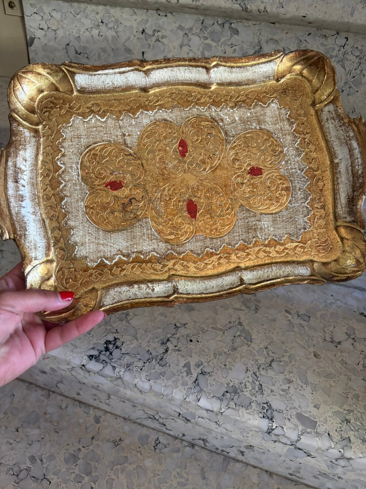 Vintage Florentijns dienblad, Ophalen of Verzenden, Zo goed als nieuw, Hout