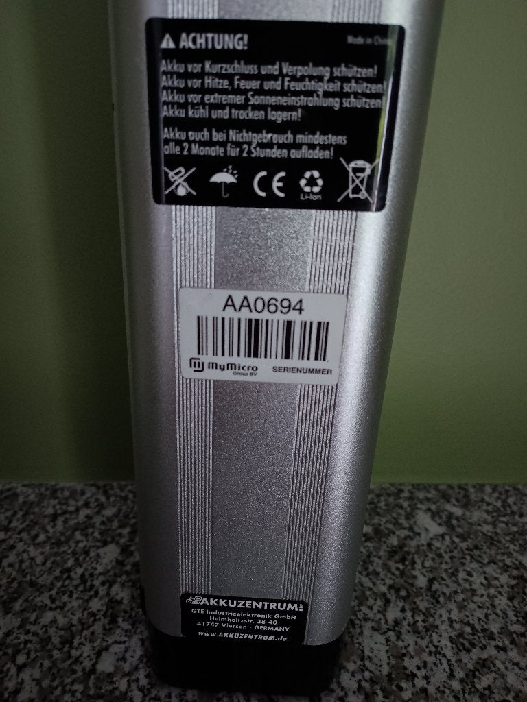 Fietsaccu - Maratron XH259-10J, Fietsen en Brommers, Fietsaccessoires | Fietsaccu's, Ophalen, Gebruikt