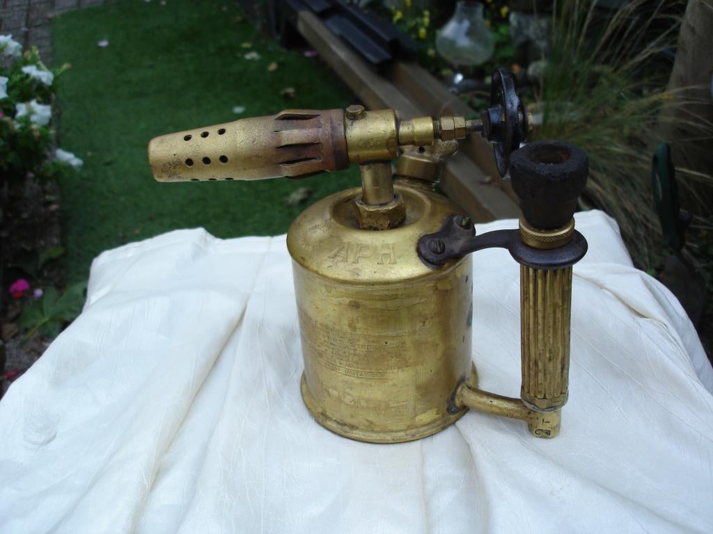 Vintage messing Benzolinelamp Antieke benzine brander, Ophalen