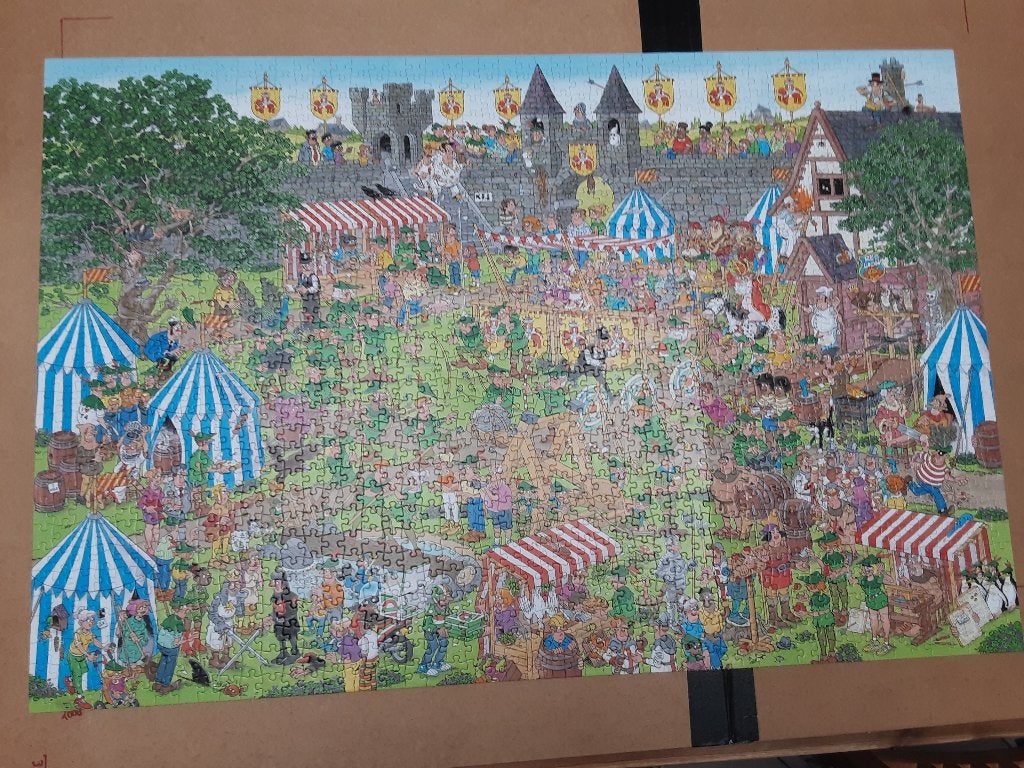 Puzzel J. Van Haasteren 1500 st.” Robin Hood festival”., Enlèvement, 500 à 1500 pièces, Comme neuf, Puzzle