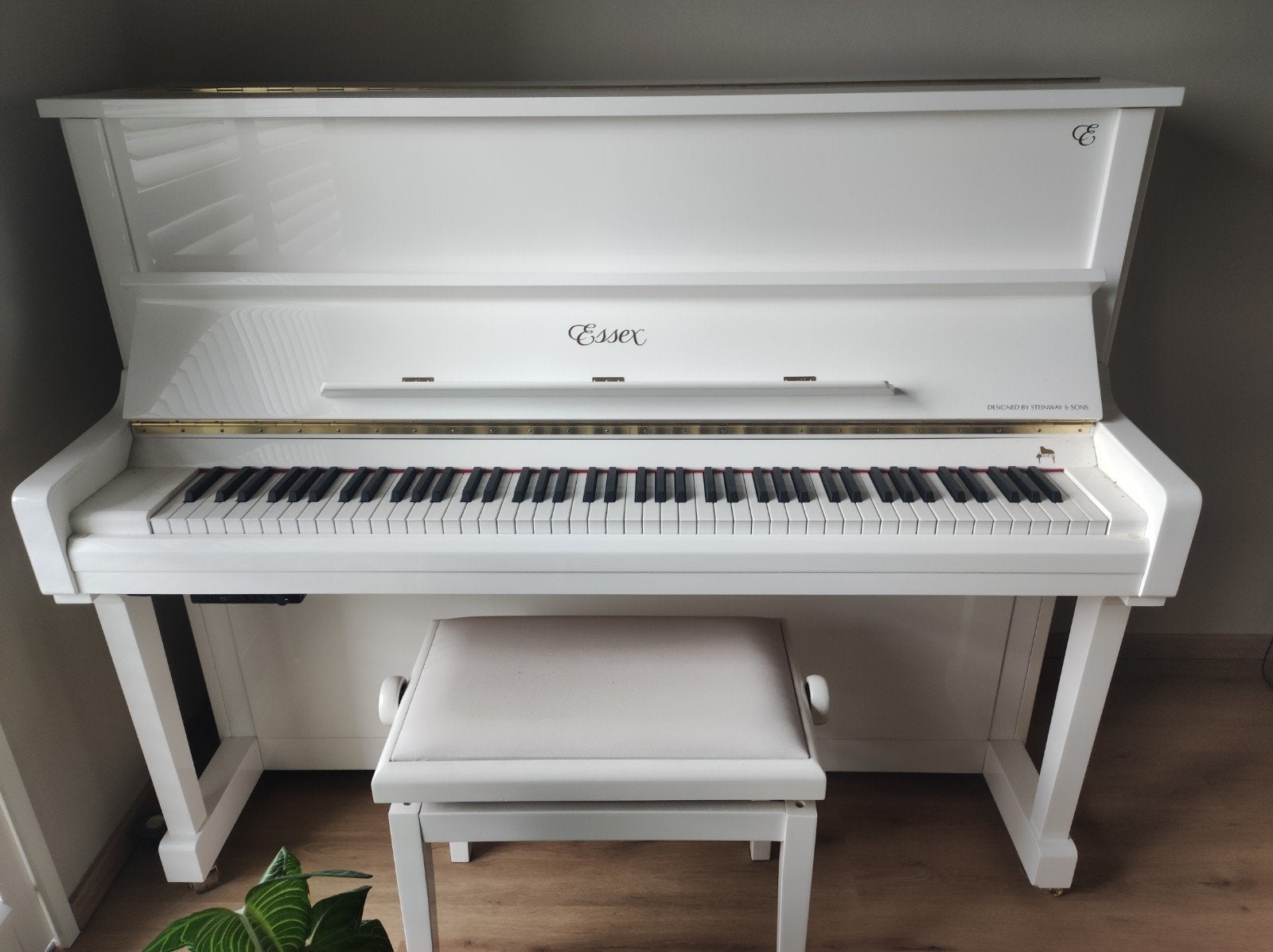 Essex EUP123 AdSilent PWH wit hoogglans, Muziek en Instrumenten, Ophalen, Wit, Piano, Hoogglans