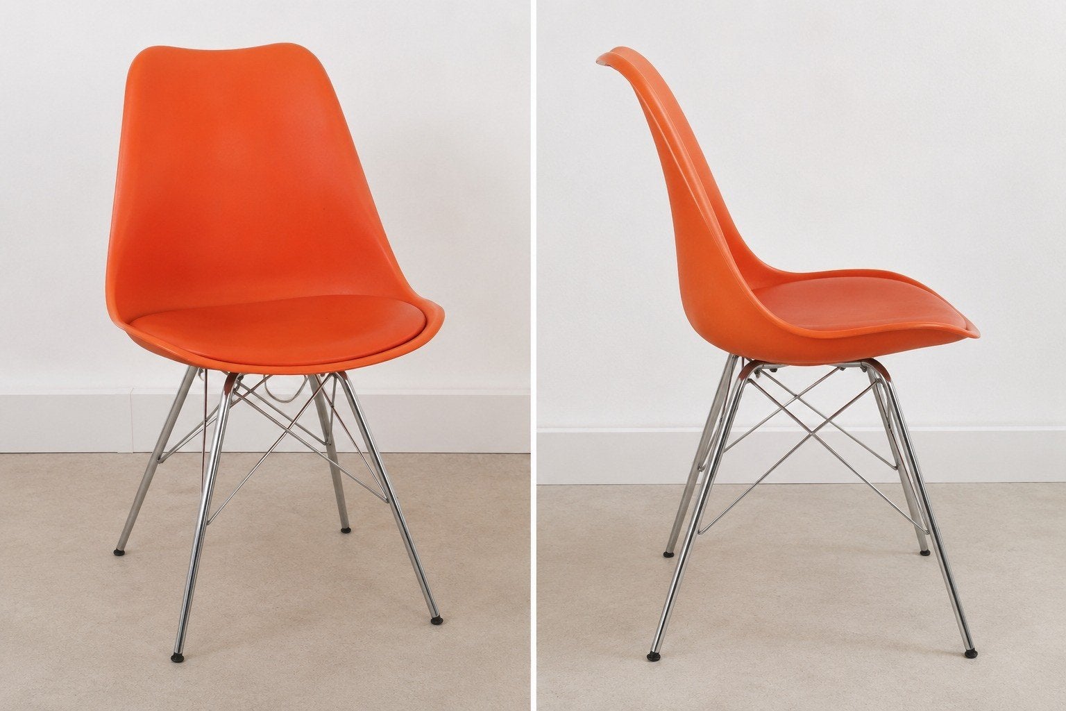 Set van 8 oranje designstoelen, Huis en Inrichting, Stoelen, Ophalen, Kunststof