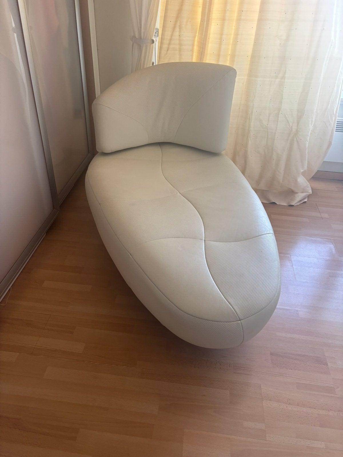 Design leder fauteuil  van Leolux, Ophalen, 150 tot 200 cm, Driepersoons, Zo goed als nieuw
