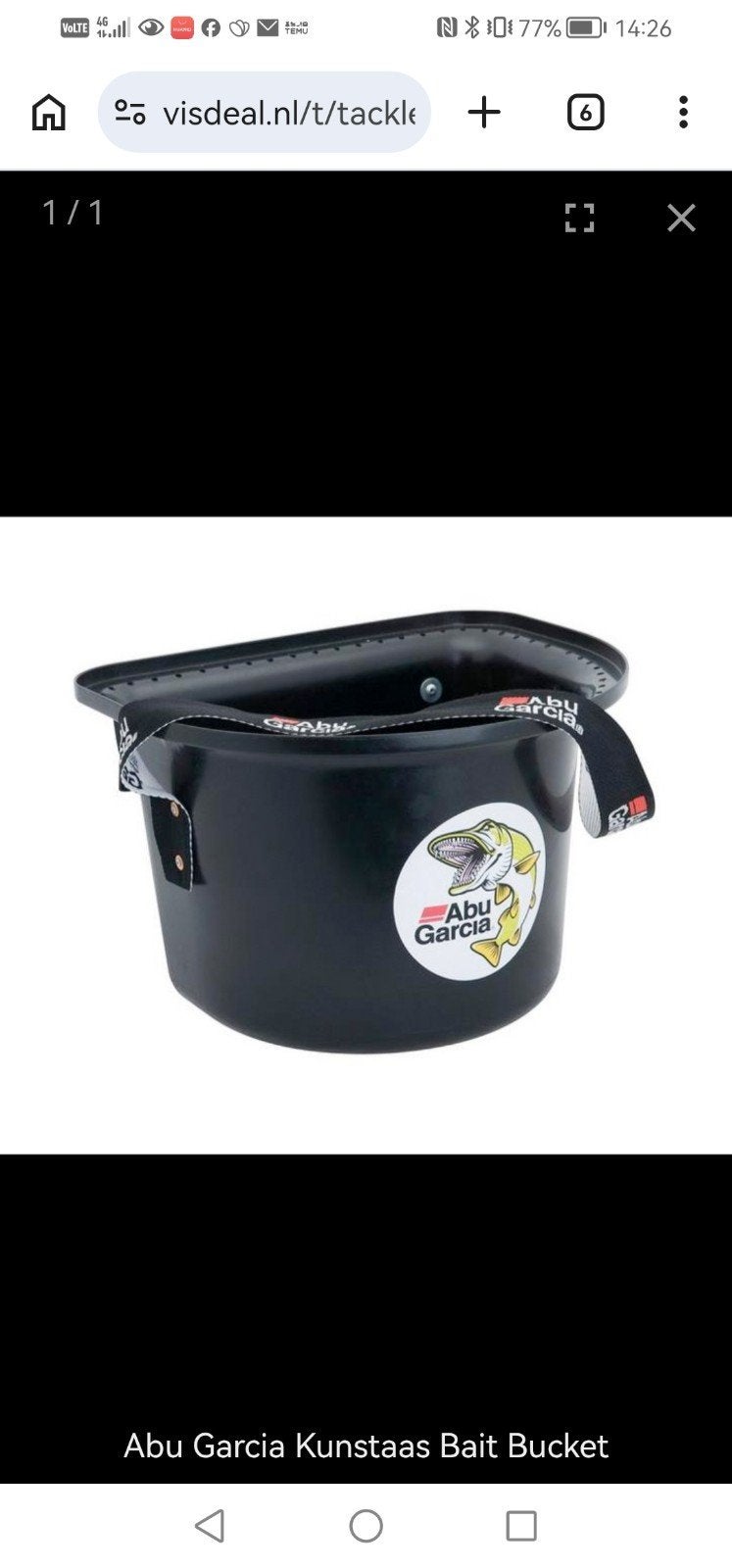 Abu Garcia bait bucket, Watersport en Boten, Ophalen of Verzenden