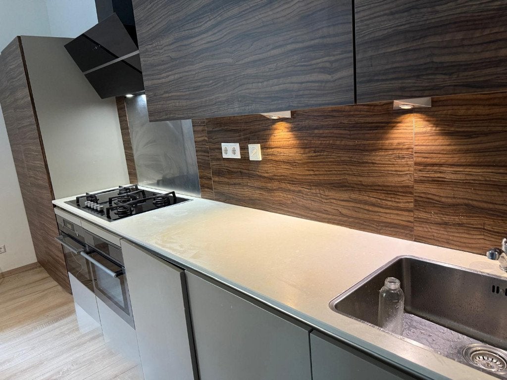 ✨ CUISINE DROITE DESIGN DE LUXE 497 CM+ÉLECTROMÉNAGERS ✨, Enlèvement ou Envoi, Composite, Comme neuf, Sans poignée