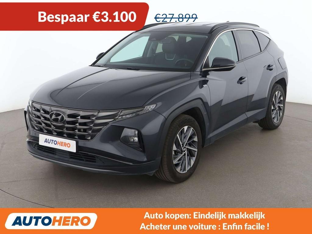 Hyundai Tucson 1.6 T-GDI Mild-Hybrid Creative 2WD (bj 2023), Auto's, Hyundai, Lichtsensor, Gebruikt, Zwart, Leder