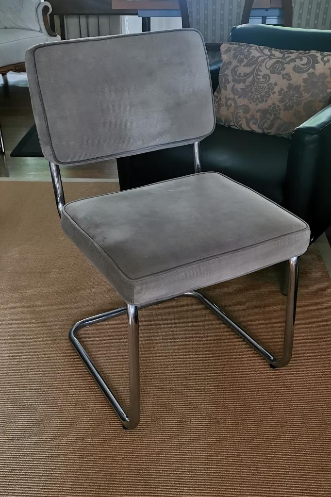 6 kwaliteits Ridge Rib eetkamer stoelen, Tissus, Gris, Enlèvement ou Envoi, Comme neuf