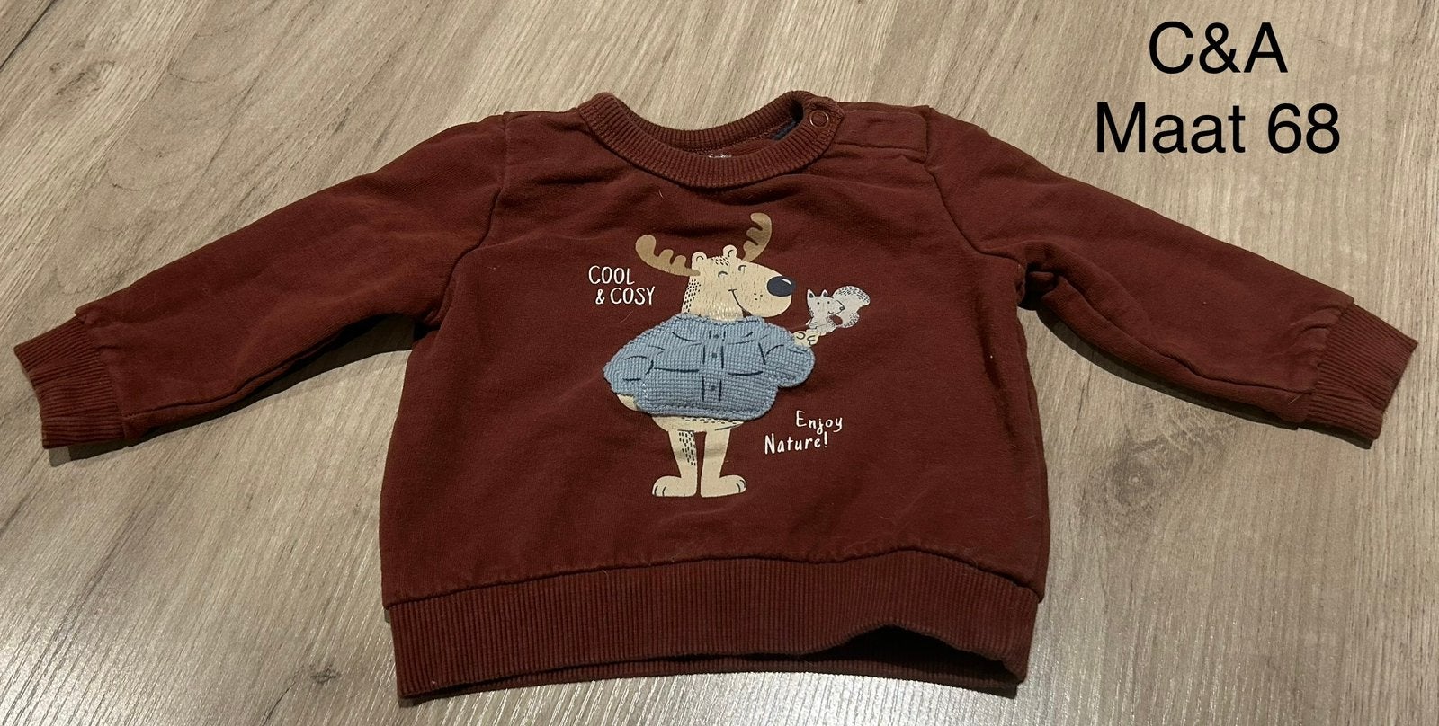 Bordeaux trui (C&A, maat 68), Enlèvement ou Envoi, Comme neuf, Pull ou Veste