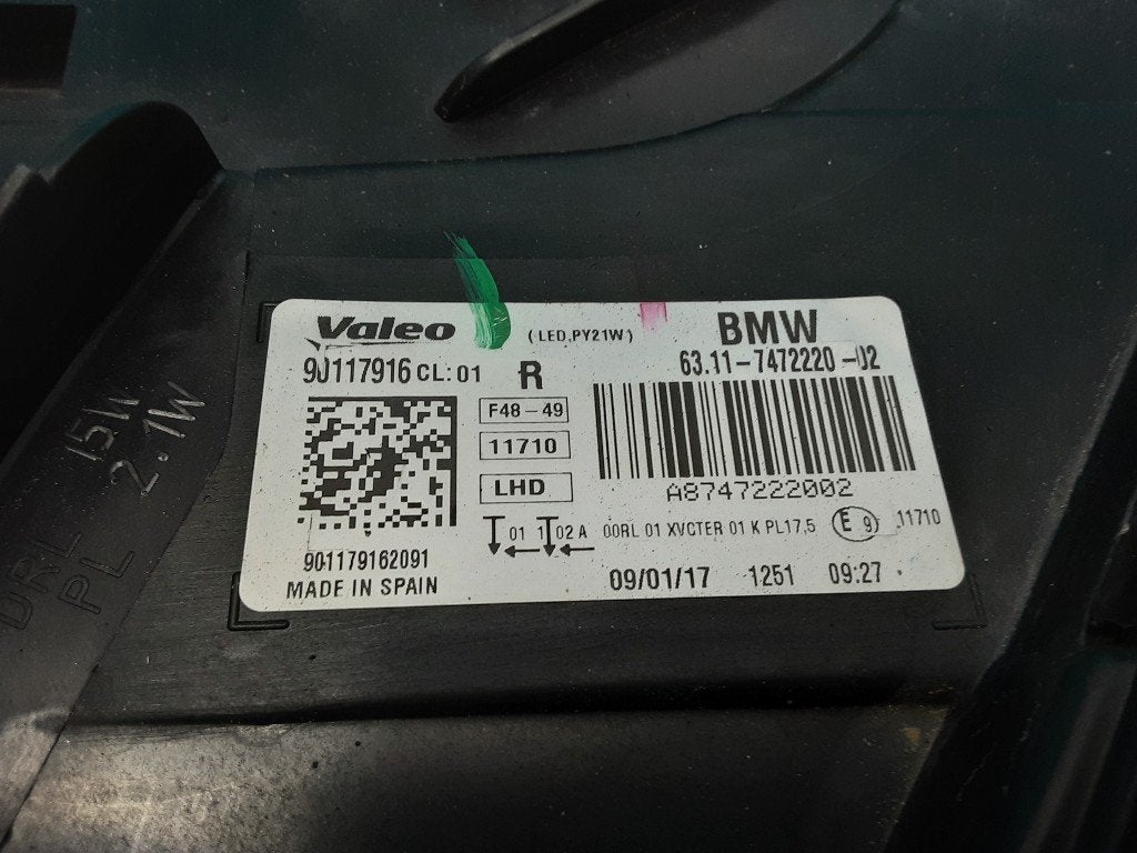 PHARE / OPTIQUE AVANT DROIT BMW X1 (F48) (6311747222002), Autos : Pièces & Accessoires, Utilisé, BMW, Petuelring 130
80809  München, DE