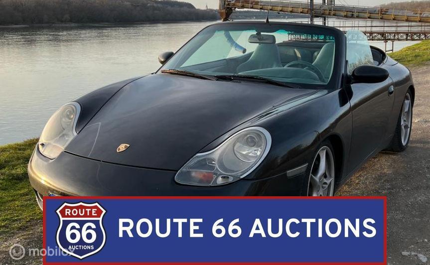 Porsche 911 Carrera Cabriolet | 2000 | Route 66 Auctions, Auto's, Zwart, Bedrijf, Overige carrosserie, Porsche