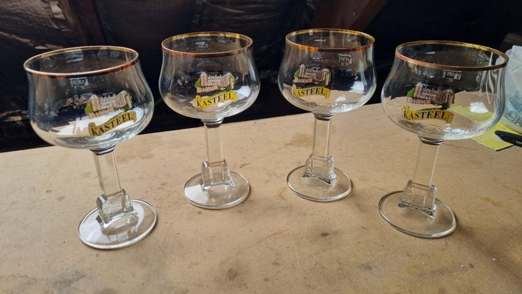 Kasteelbier 4 glazen, Ophalen, Nieuw, Bierglas