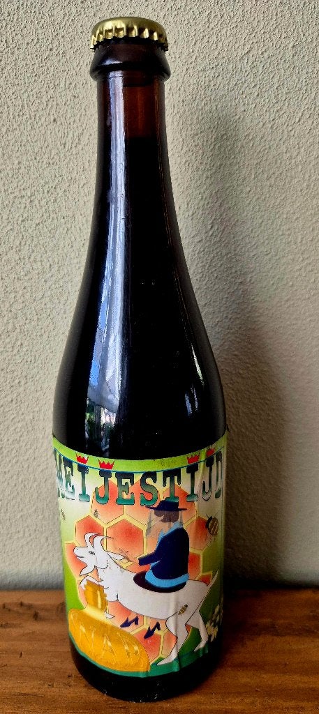 Fles Meijestijd bier SNAB Sticht. Noordhol.Altern. br. Hoorn, Verzamelen, Ophalen of Verzenden, Zo goed als nieuw, Flesje(s)