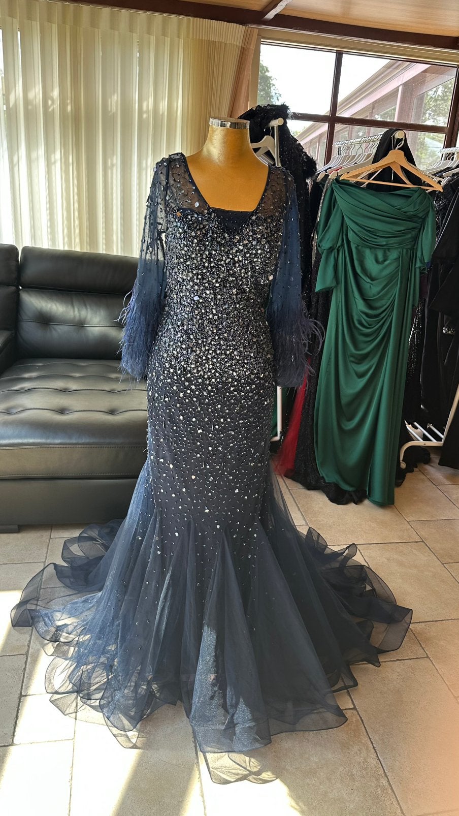 Robe de soirée bleu foncé, Enlèvement, Comme neuf, Bleu