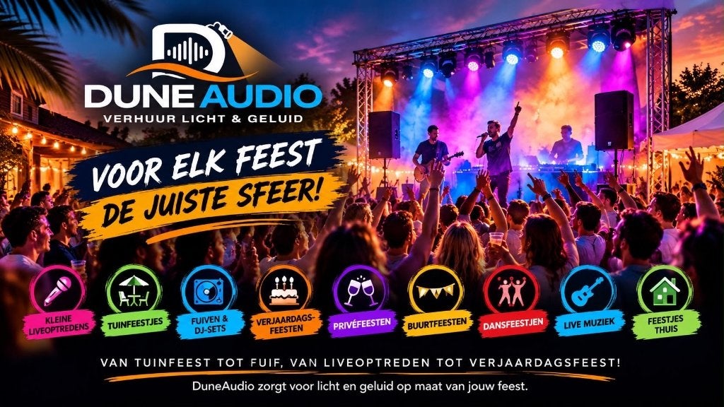 Dune Audio verhuur geluid & licht, Enlèvement, Comme neuf