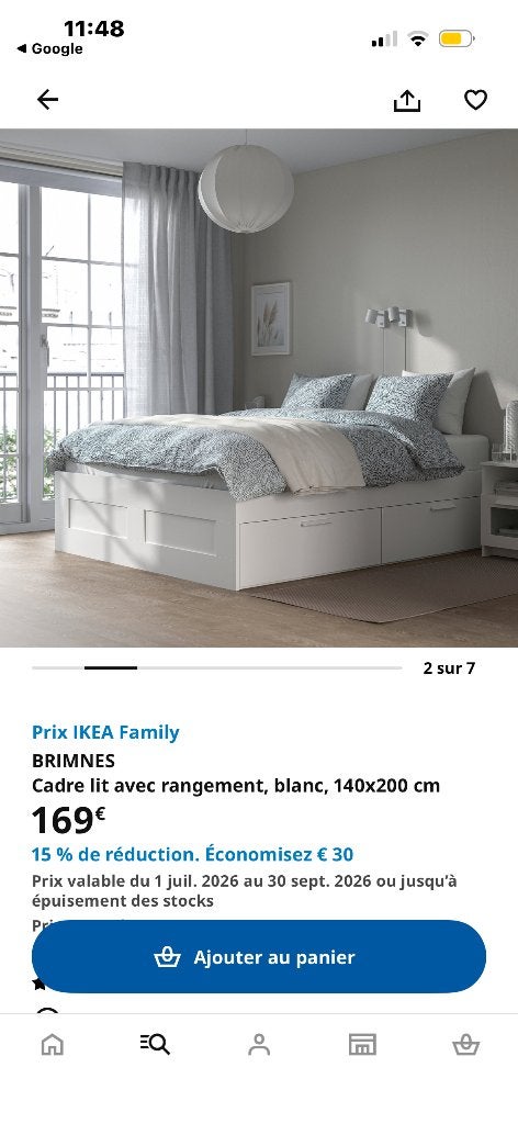 Wit bed van IKEA, Ophalen, Gebruikt, Wit, 140 cm