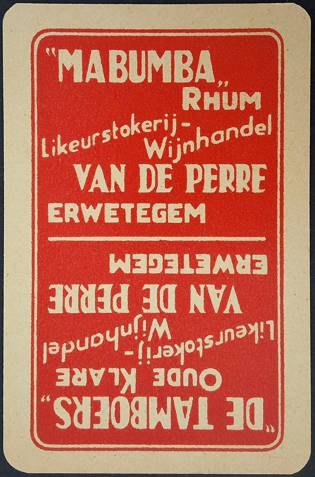 1 Speelkaart  Van de Perre, Ophalen of Verzenden