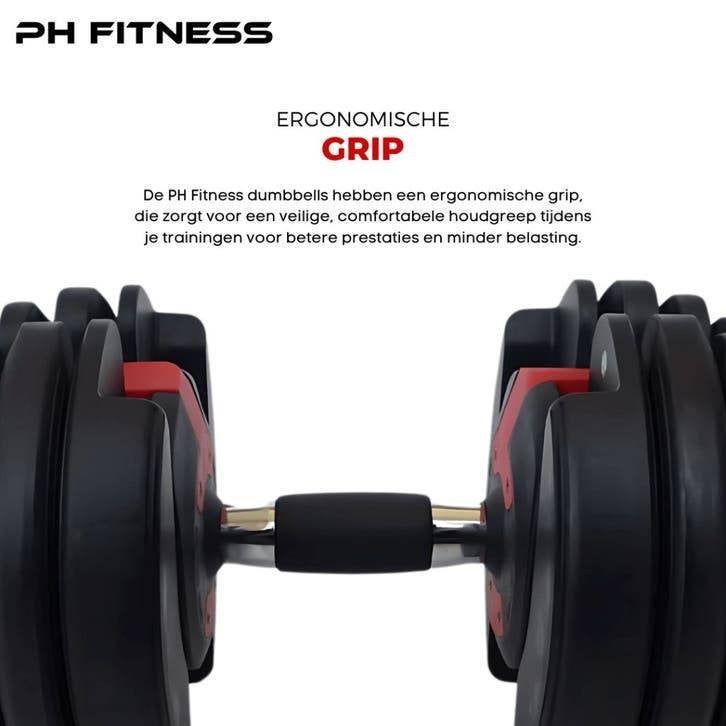 REFURBISHED DEAL PH Fitness Verstelbare Dumbbells 24KG, Ophalen of Verzenden, Gebruikt, Armen, Dumbbell