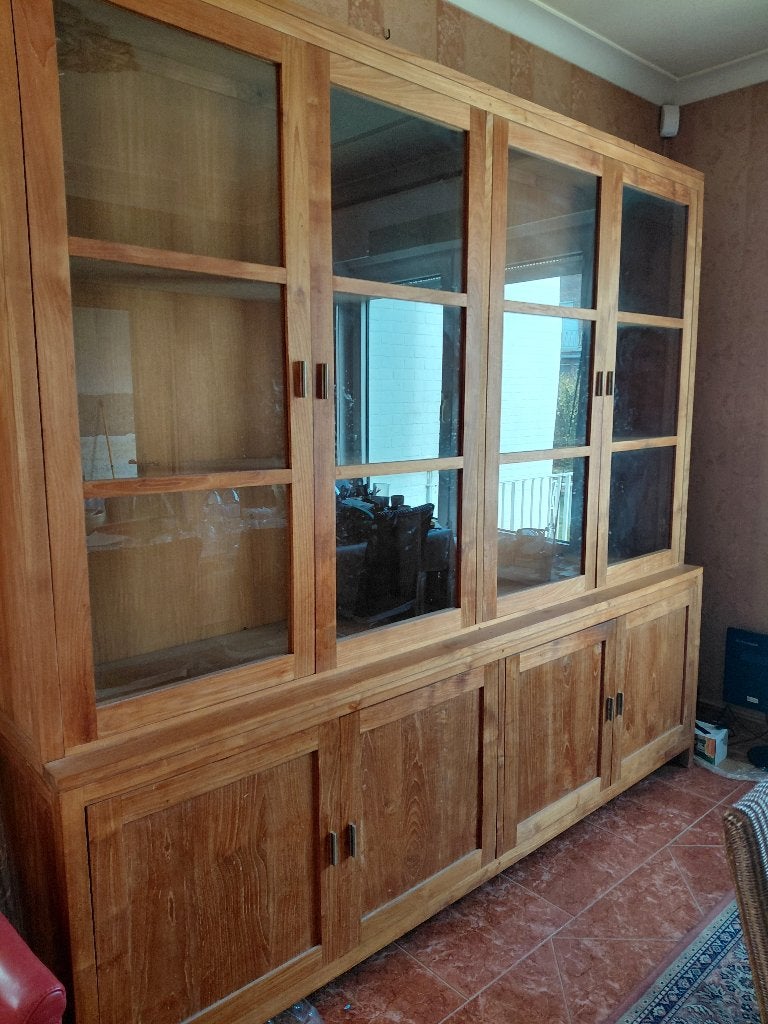 Vitrinekast teak, Ophalen, 200 cm of meer, Teakhout, 200 cm of meer
