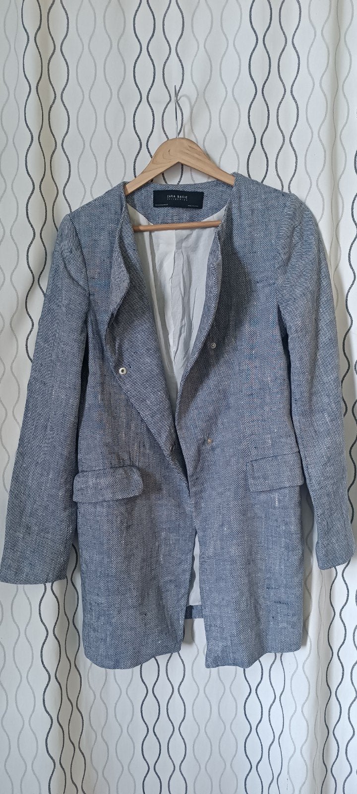blazer, blauwgrijs * Zara Basic * m, Ophalen of Verzenden, Blauw