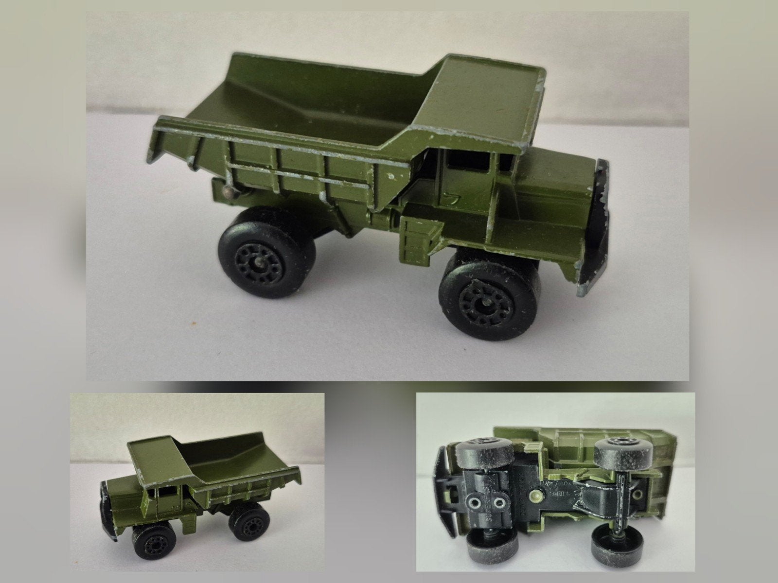 Matchbox SF 28-A 1970 Mack Dump Truck (olive), Enlèvement ou Envoi, Utilisé, Bus ou Camion
