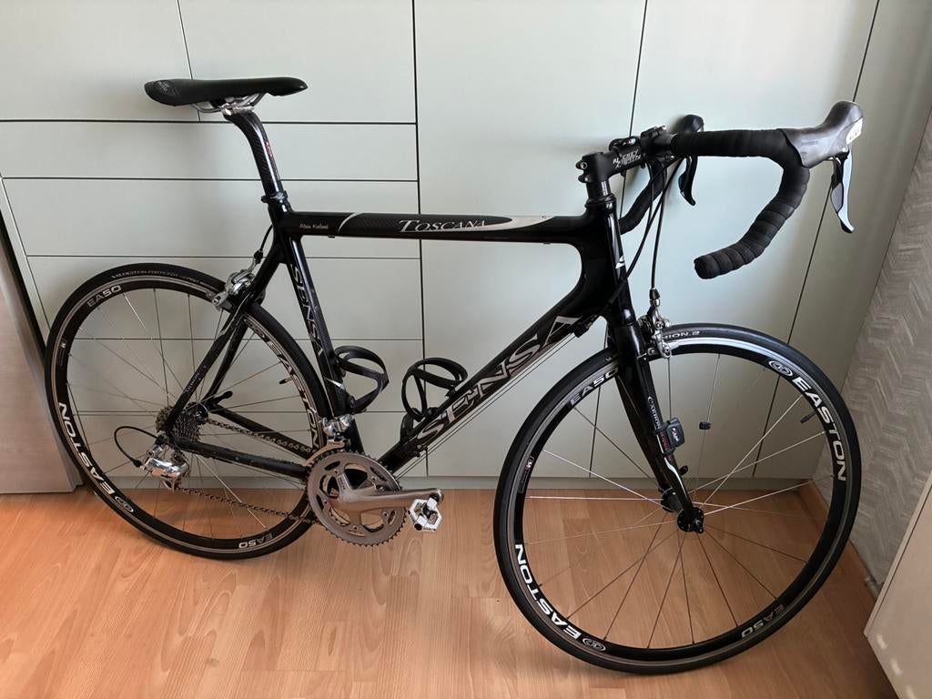 Koersfiets carbon maat 57 + extra wielen, Ophalen, Zo goed als nieuw, Carbon