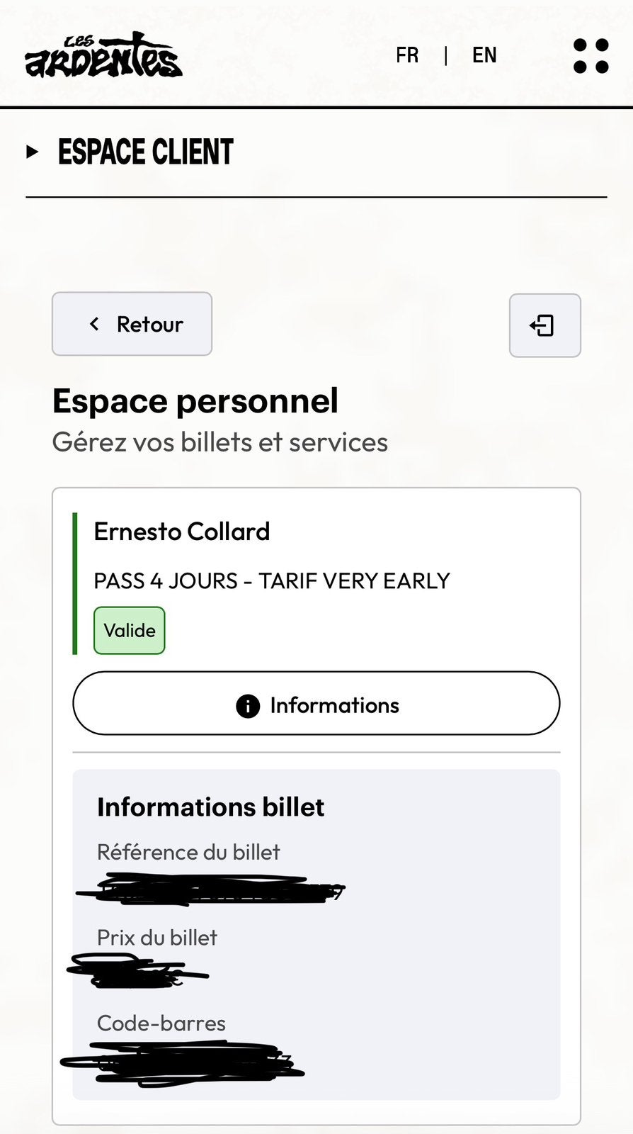 Ticket les Ardentes Pass 4 jours., Tickets & Billets, Événements & Festivals