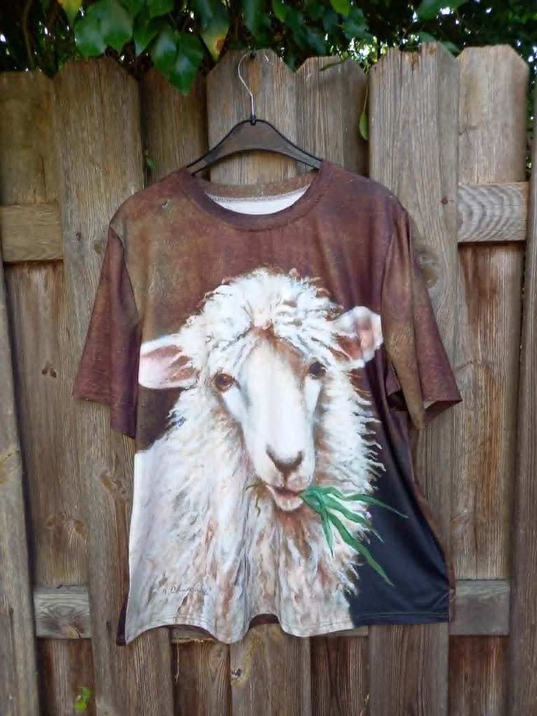 T-shirt schaap, past maat 50/52, soepele synthetische stof, Kleding | Dames, T-shirts, Ophalen
