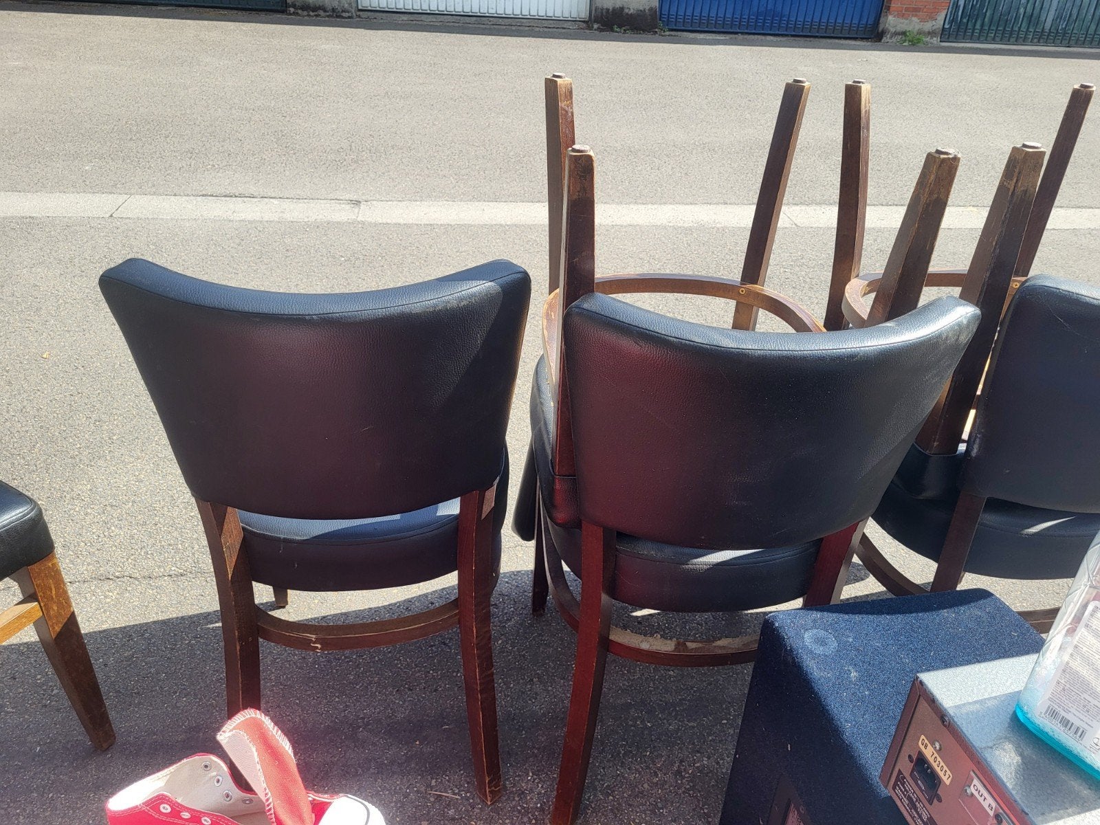 restaurant/eetkamerstoelen 8 stuks, Gebruikt, Zwart, Vijf, Zes of meer stoelen, Ophalen