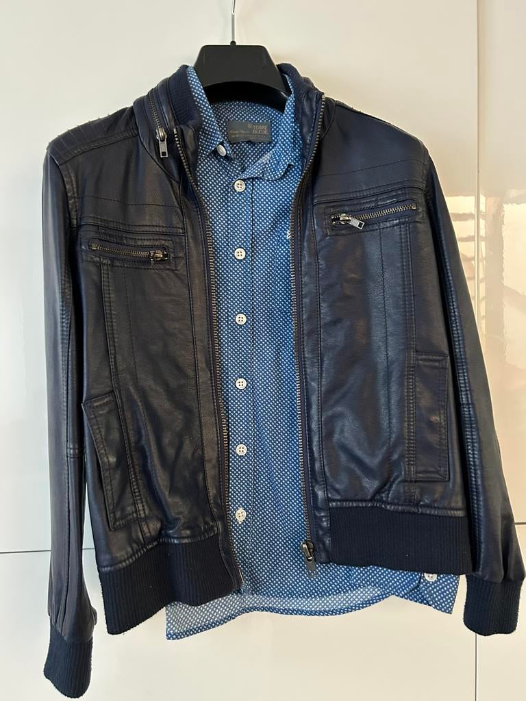 Terre bleue jas Leder maat 140 marineblauw, Ophalen of Verzenden, Zo goed als nieuw