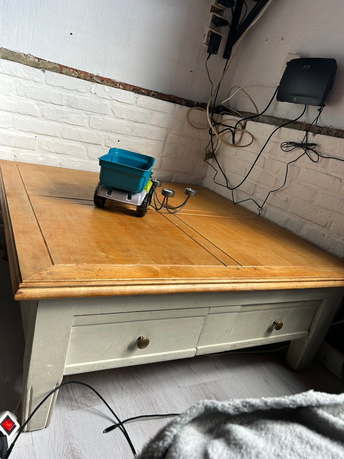 Salontafel vierkant 1m op 1m, Ophalen, Gebruikt, 50 tot 100 cm, Vierkant