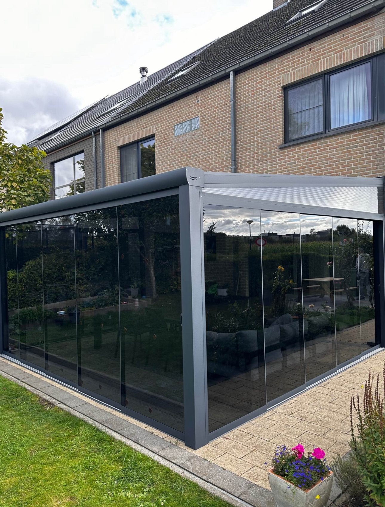 Glazen schuifwanden veranda en terrasoverkapping, Ophalen of Verzenden, Zo goed als nieuw