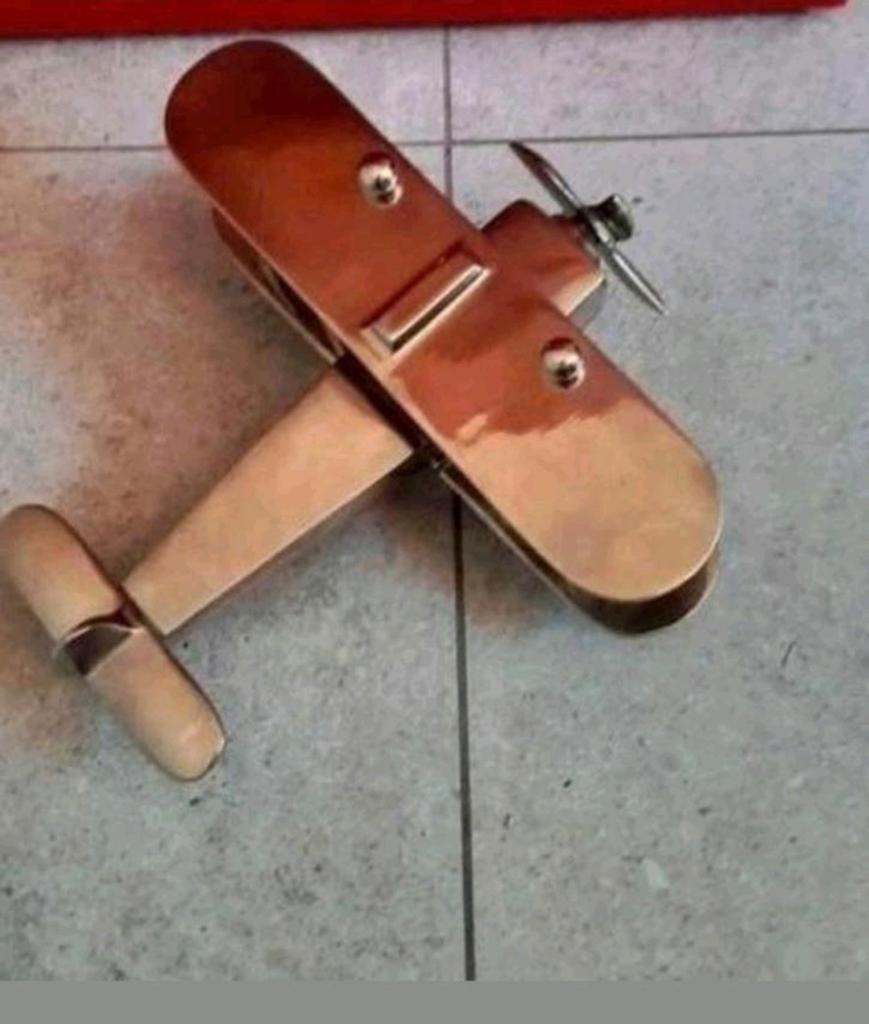 Vintage Metalen Vliegtuig Model decoratief, Verzamelen, Luchtvaart en Vliegtuigspotten, Ophalen
