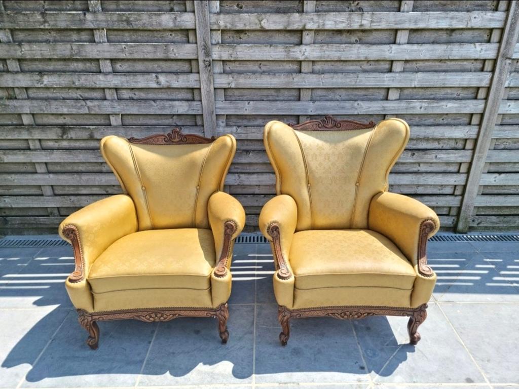 Set van 2 antieke fauteuils Louis XV stijl, Ophalen