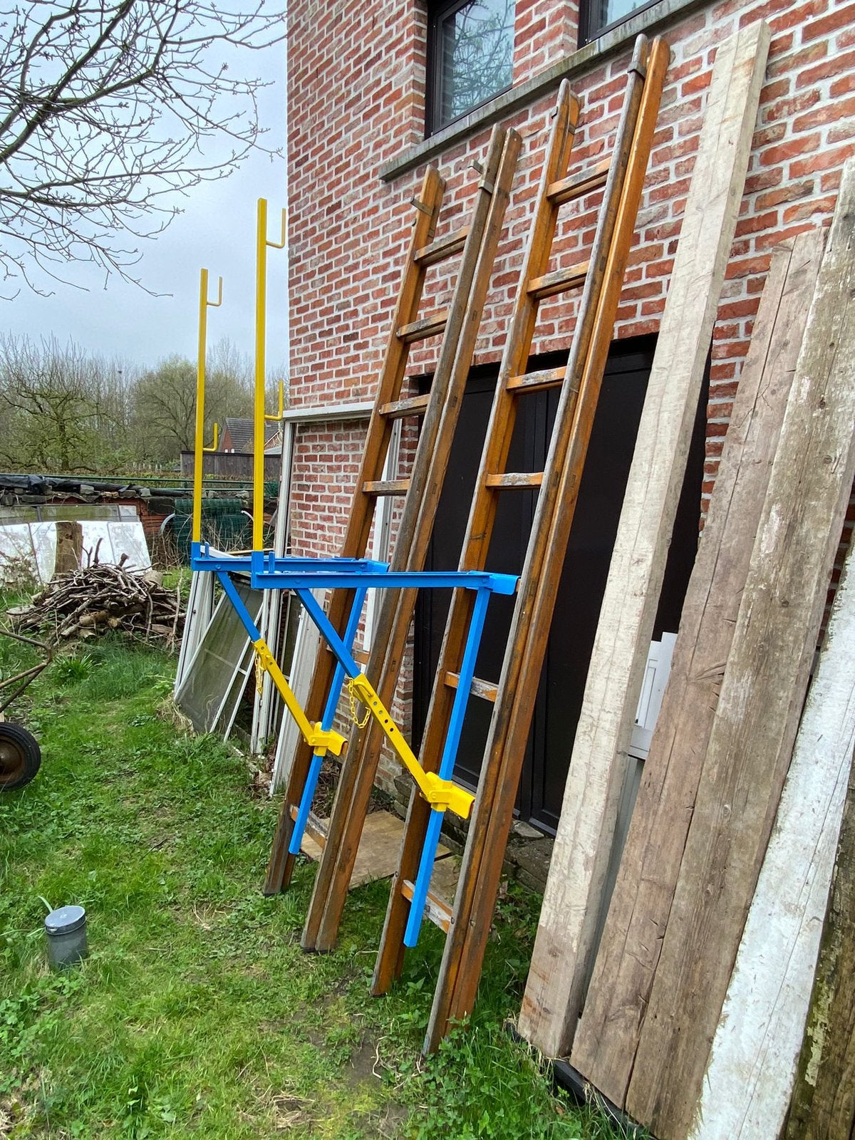 Professionele ladderhaken 5 stuks, Ophalen, Zo goed als nieuw, Ladder